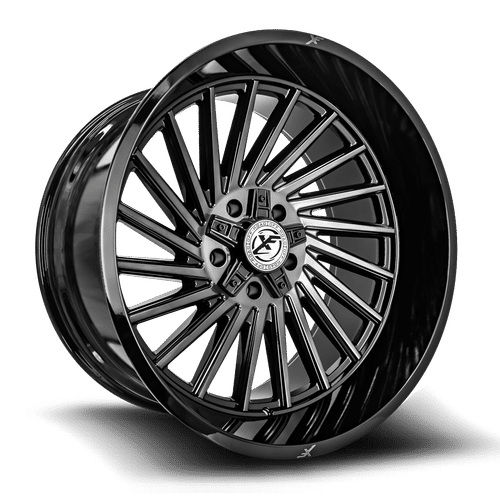 XF OFFROAD XF-239GBBRDDT Gloss Black Brushed Double Dark Tint 20x10 8x165.1/8x170 Wheels | Offset: -12 | Backspace: 6 | Bore: 125.2