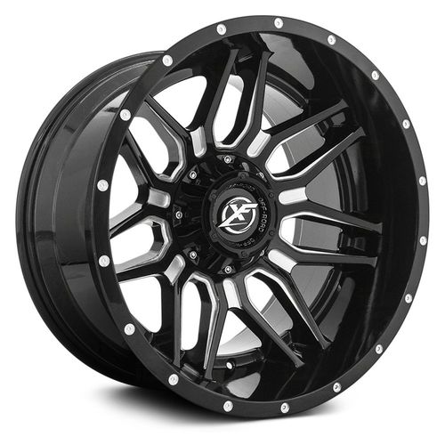 XF OFFROAD XF-222 Gloss Black Milled 20x10 5x139.7/5x150 Wheels | Offset: -12 | Backspace: 5.03 | Bore: 110.3