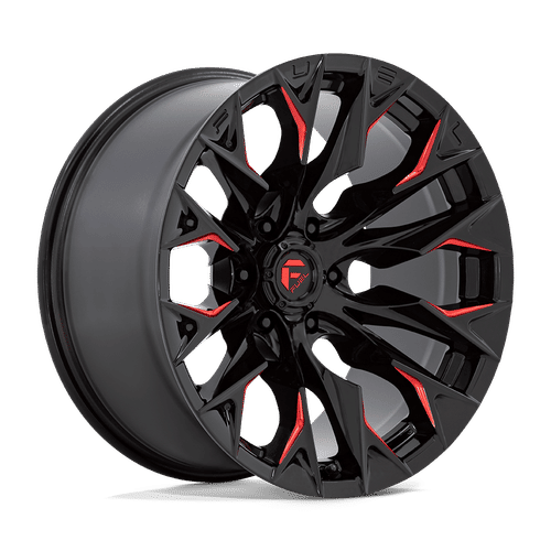 Fuel D823 GLOSS BLACK MILLED WITH CANDY RED 20x10 6x139.7 Wheels | Offset: -18 | Backspace: 4.79 | Bore: 106.1