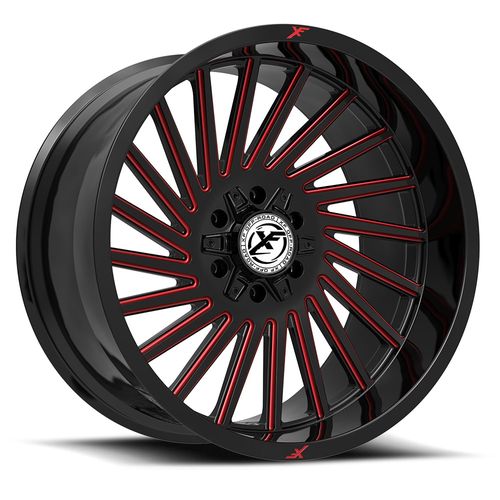 XF OFFROAD XF-239GBMRED Gloss Black Milled Red 20x9 6x135/6x139.7 Wheels | Offset: 12 | Backspace: 5.5 | Bore: 106.4