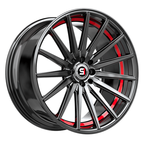 SPEC-1 RACING SP-69GBRU Gloss Black / Red Under Cut 19x8.5 5x112/5x114.3 Wheels | Offset: 38 | Backspace: 6.25 | Bore: 73.1