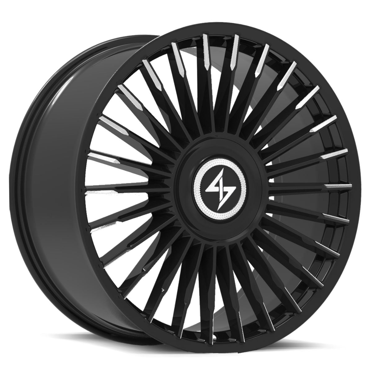 Sentali Luxx Royale Gloss Black Milled Tips 22x9 5x112/5x114.3 Wheels | Offset: 30 | Backspace: nan | Bore: 73.1