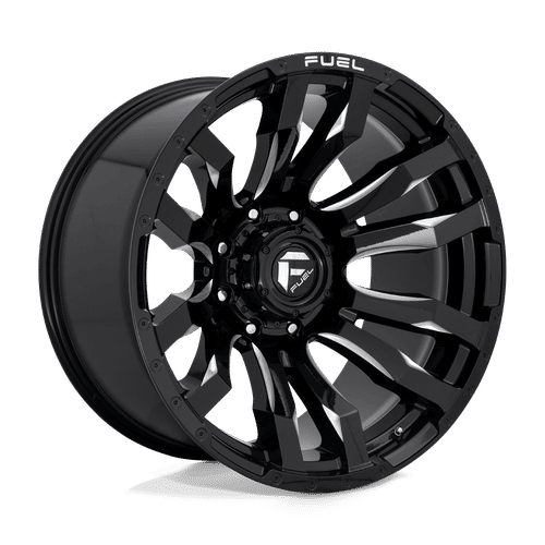 Fuel D673 GLOSS BLACK MILLED 22x12 8x165.1 Wheels | Offset: -44 | Backspace: 4.77 | Bore: 125.1