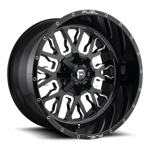 Fuel D611 STROKE GLOSS BLACK MILLED 18x9 8x180 Wheels | Offset: 20 | Backspace: 5.79 | Bore: 124.2
