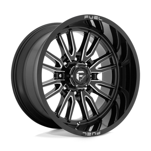 Fuel D761 GLOSS BLACK MILLED 22x12 8x165.1 Wheels | Offset: -44 | Backspace: 4.77 | Bore: 125.1