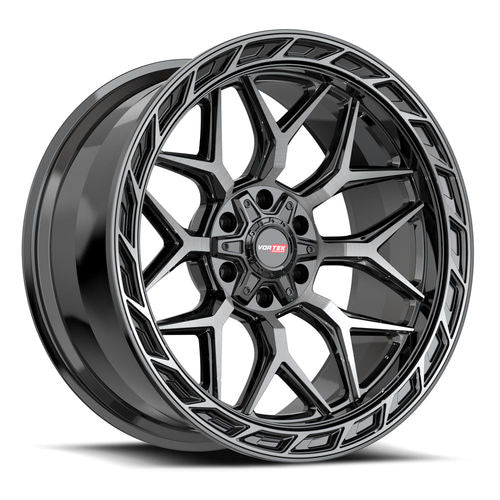 VORTEK VRP-504BDCDT Black Diamond Cut W/ Dark Tint 20x9 5x127/5x139.7 Wheels | Offset: 0 | Backspace: 5 | Bore: 78.1