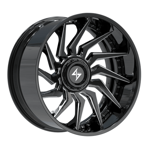 SENTALI BFX BFX4 Gloss Black Lip / Gloss Black Milled Centre 22x12 8x165.1/8x180 Wheels | Offset: -44 | Backspace: nan | Bore: 125.2