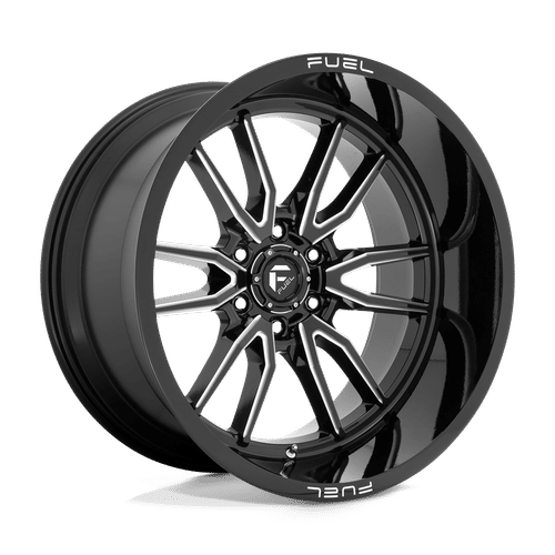Fuel D761 GLOSS BLACK MILLED 22x12 6x139.7 Wheels | Offset: -44 | Backspace: 4.77 | Bore: 106.1