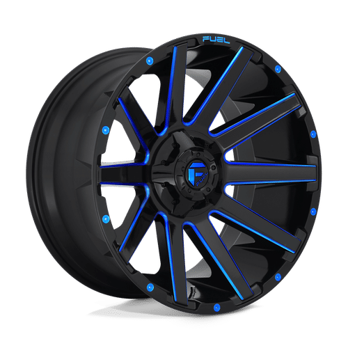 Fuel D644 GLOSS BLACK BLUE TINTED CLEAR 20x9 8x180 Wheels | Offset: 20 | Backspace: 5.79 | Bore: 124.2