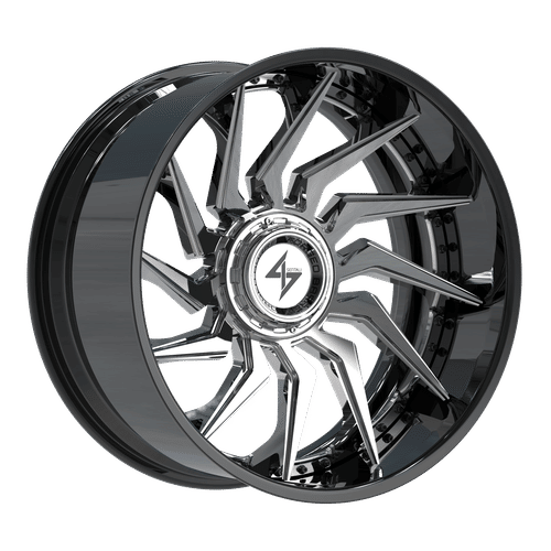 SENTALI BFX BFX4 Gloss Black Lip / Chrome Centre 22x12 8x165.1/8x170 Wheels | Offset: -44 | Backspace: nan | Bore: 125.2