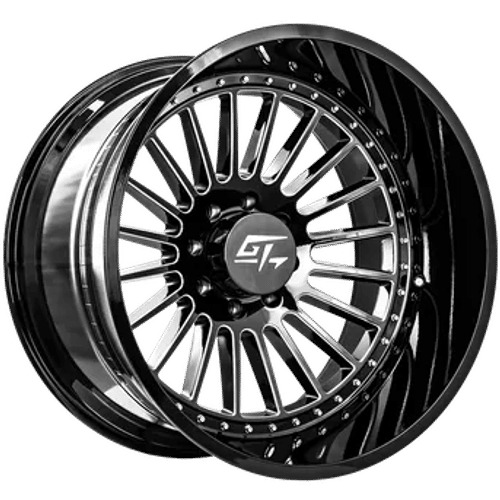 GT OFFROAD Strike Gloss Black Milled Gloss Black Milled 22x12 5x139.7 Wheels | Offset: -44 | Backspace: 5.5 | Bore: 108.1