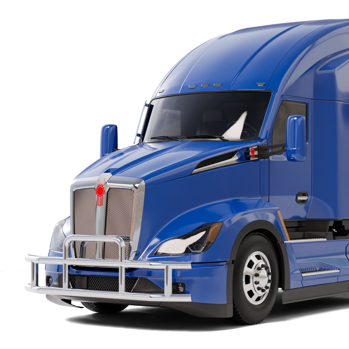 Vanguard Polished Chrome Front Guards Brush Guards Bumper Guard for 2022-2024 kenworth t680