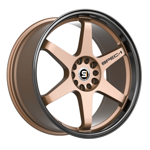 SPEC-1 RACING SPT-33MZBL Matte Bronze Black Lip 18x8.5 5x112/5x114.3 Wheels | Offset: 38 | Backspace: 6.25 | Bore: 73.1