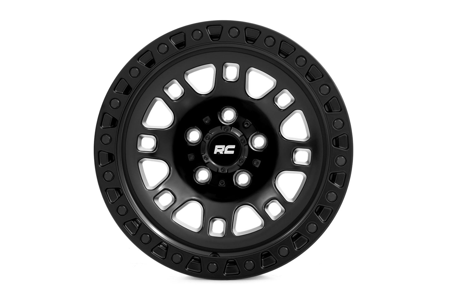 Rough Country 82 Series Wheel | One-Piece | Semi Gloss Black | 15x8 | 5x5.5 | -19mm
