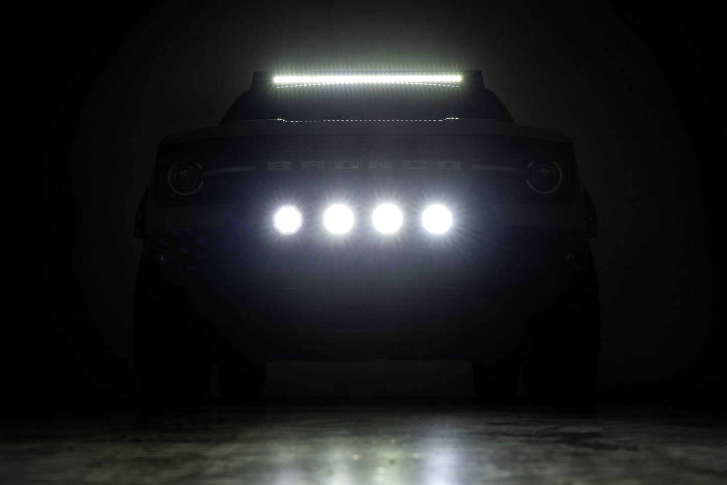 Nudge Bar | w/ Tow Hooks | 20 Inch BLK DRL Single Row LED | Ford Bronco Sport 4WD (21-24)