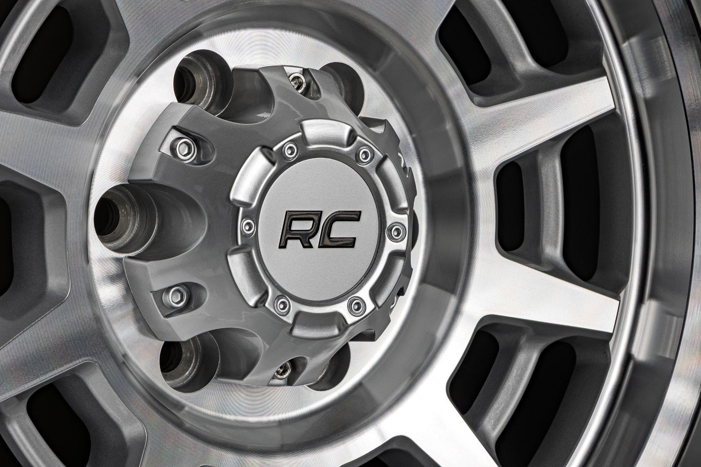 Rough Country 85 Series Wheel | Simulated Beadlock | Full Machine | 17x9 | 5x5 | -12mm