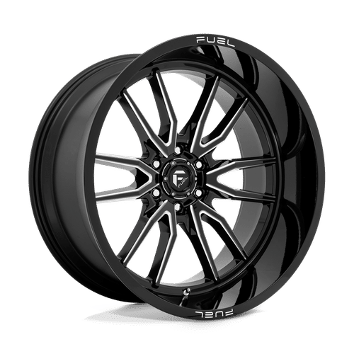 Fuel D761 GLOSS BLACK MILLED 24x12 6x139.7 Wheels | Offset: -44 | Backspace: 4.77 | Bore: 106.1