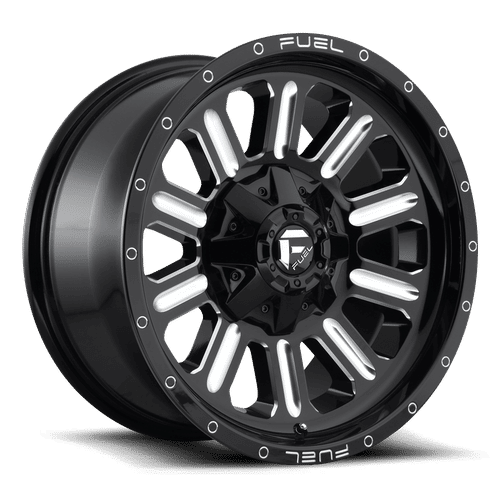 Fuel D620 HARDLINE GLOSS BLACK MILLED 22x10 8x180 Wheels | Offset: -18 | Backspace: 6.21 | Bore: 124.2