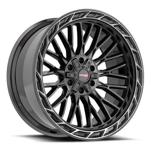 VORTEK VRP-502BDCTR Black Diamond Cut Ring W/ Dark Tint 20x9 5x139.7/5x150 Wheels | Offset: 0 | Backspace: 5 | Bore: 110.3