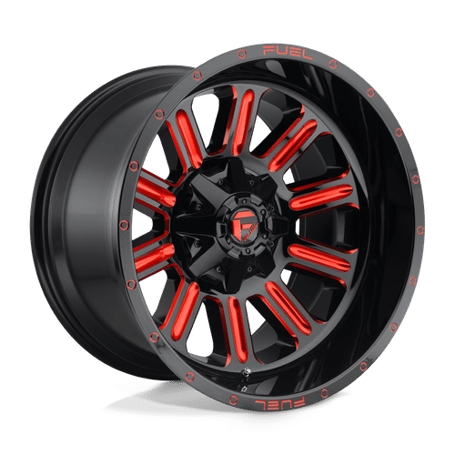 Fuel D621 GLOSS BLACK RED TINTED CLEAR 20x9 8x180 Wheels | Offset: 1 | Backspace: 5.04 | Bore: 124.2