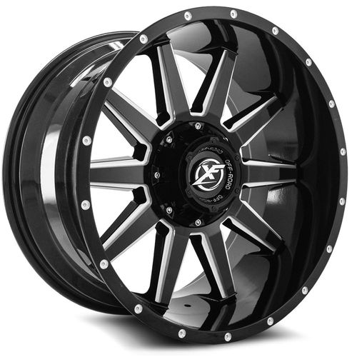 XF OFFROAD XF-219 Gloss Black Milled 17x9 8x165.1/8x170 Wheels | Offset: 12 | Backspace: 5.5 | Bore: 125.2