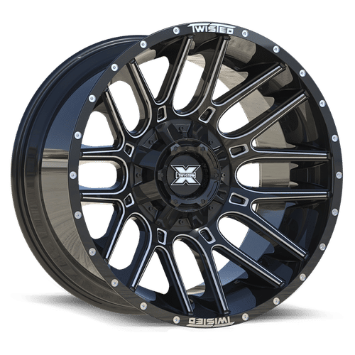 TWISTED OFF-ROAD TW3 Gloss Black Milled 20x10 8x165.1/8x170 Wheels | Offset: -18 | Backspace: 4.75 | Bore: nan
