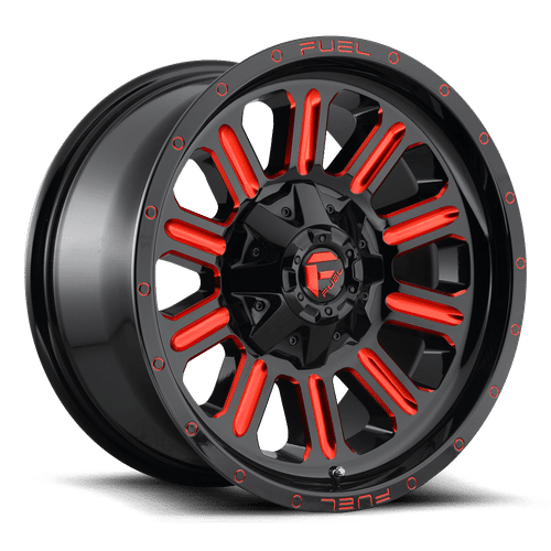 Fuel D621 HARDLINE GLOSS BLACK RED TINTED CLEAR 22x10 8x170 Wheels | Offset: -18 | Backspace: 6.21 | Bore: 125.1