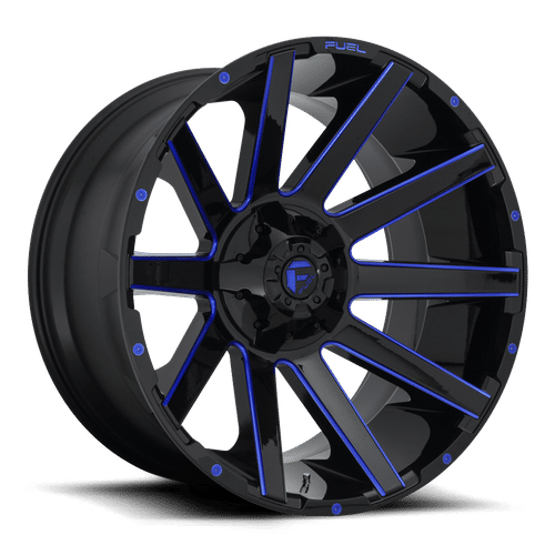 Fuel D644 CONTRA GLOSS BLACK BLUE TINTED CLEAR 24x14 8x170 Wheels | Offset: -75 | Backspace: 10.45 | Bore: 125.1