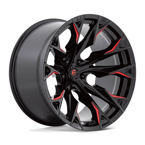 Fuel D823 GLOSS BLACK MILLED WITH CANDY RED 22x12 5x127 Wheels | Offset: -44 | Backspace: 4.77 | Bore: 71.5