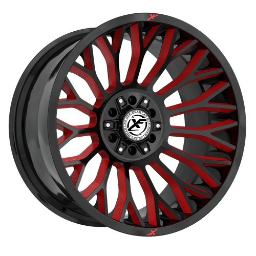 XF OFFROAD XF-237 Gloss Black Milled Red 22x10 5x127/5x139.7 Wheels | Offset: -18 | Backspace: nan | Bore: 78.1