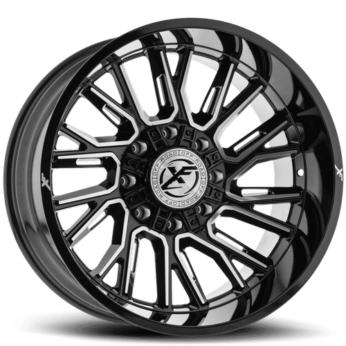 XF OFFROAD XF-230 Gloss Black Milled 20x10 8x165.1/8x170 Wheels | Offset: -12 | Backspace: nan | Bore: 125.2