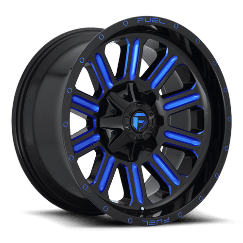 Fuel D646 HARDLINE GLOSS BLACK BLUE TINTED CLEAR 20x12 8x165.1 Wheels | Offset: -44 | Backspace: 8.23 | Bore: 125.1