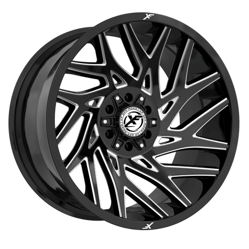 XF OFFROAD XF-229 Gloss Black Milled 20x12 5x127/5x139.7 Wheels | Offset: -44 | Backspace: nan | Bore: 78.1