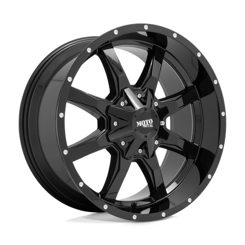 Moto Metal MO970 GLOSS BLACK WITH MILLED LIP 20x12 8x180 Wheels | Offset: -44 | Backspace: 4.77 | Bore: 124.2