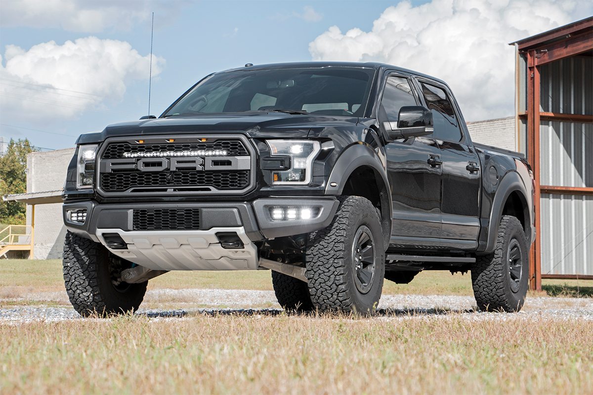 LED Light Kit | Fog Mount | Triple 2" Black Pair | Ford Raptor (17-20)