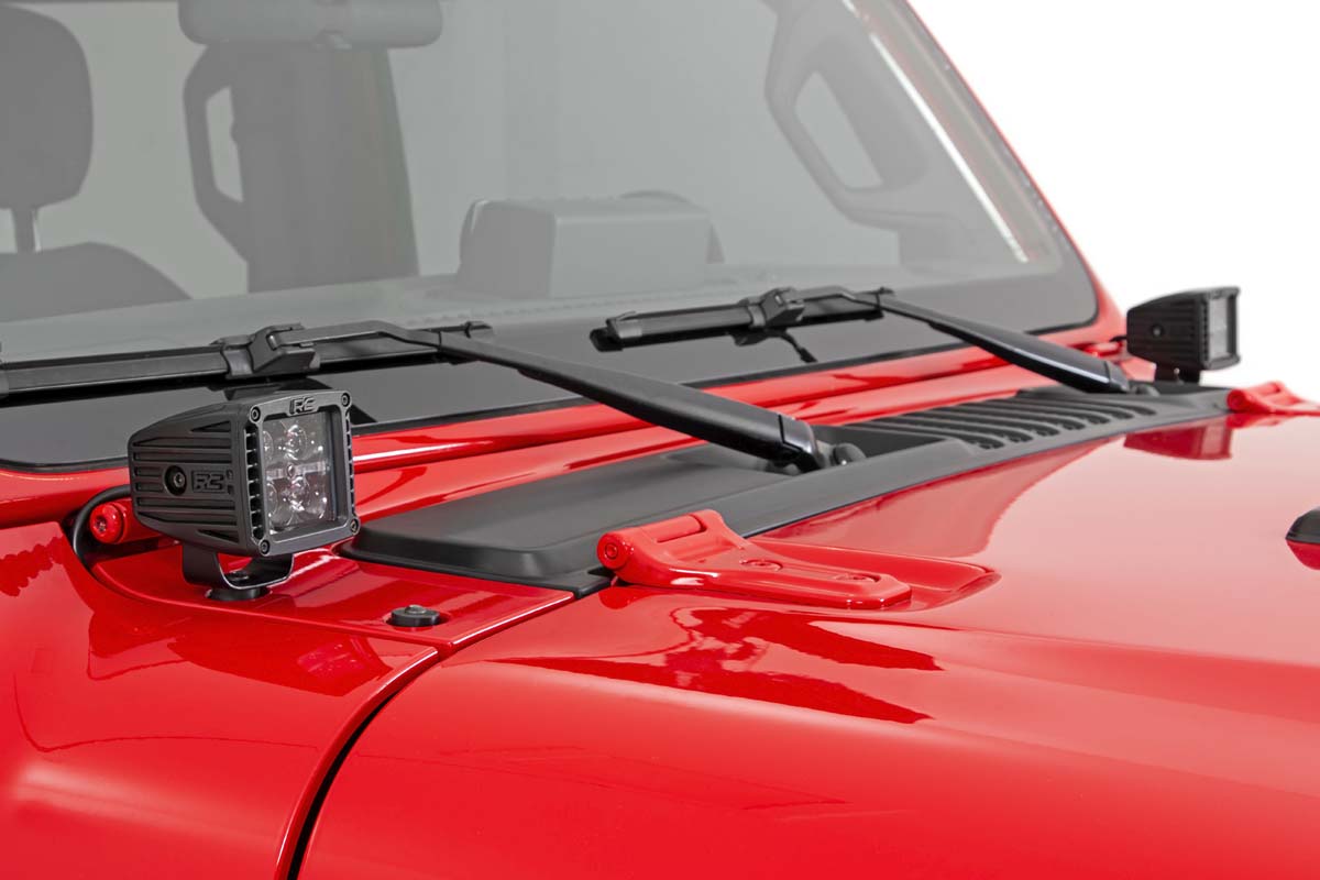 LED Light Kit | Cowl Mount | 2" Black Pair | Jeep Gladiator JT (20-23)/Wrangler JL (18-23)