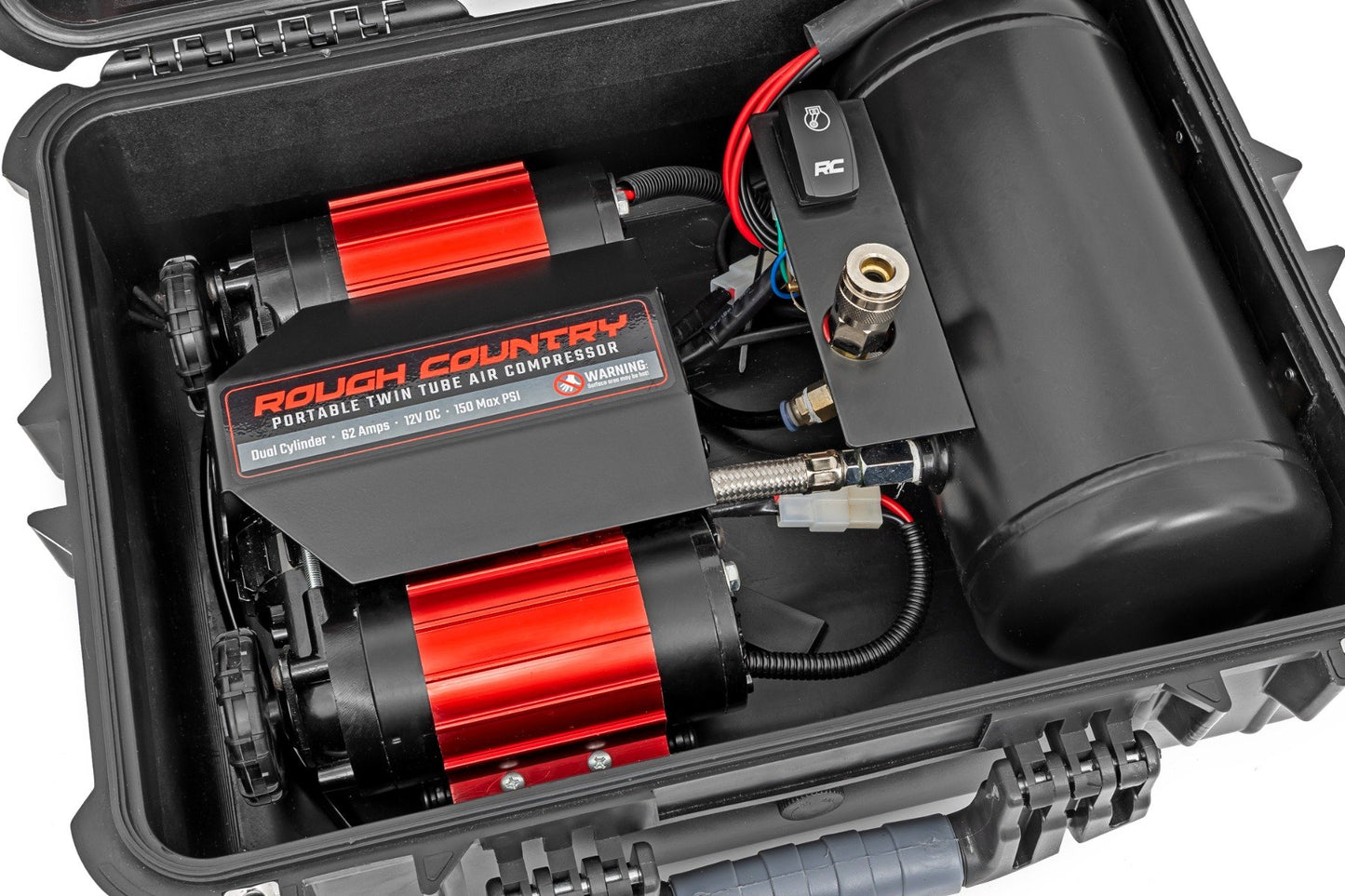 Portable Twin Air Compressor w/Carry Case | 12 Volt | 150PSI | 4.68 CFM