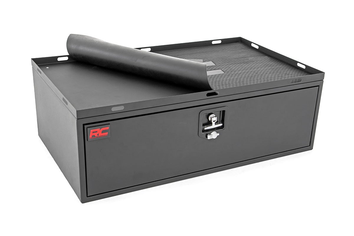 Storage Box | Metal | Slide Out Lockable Drawer | Jeep Wrangler JL (18-23)