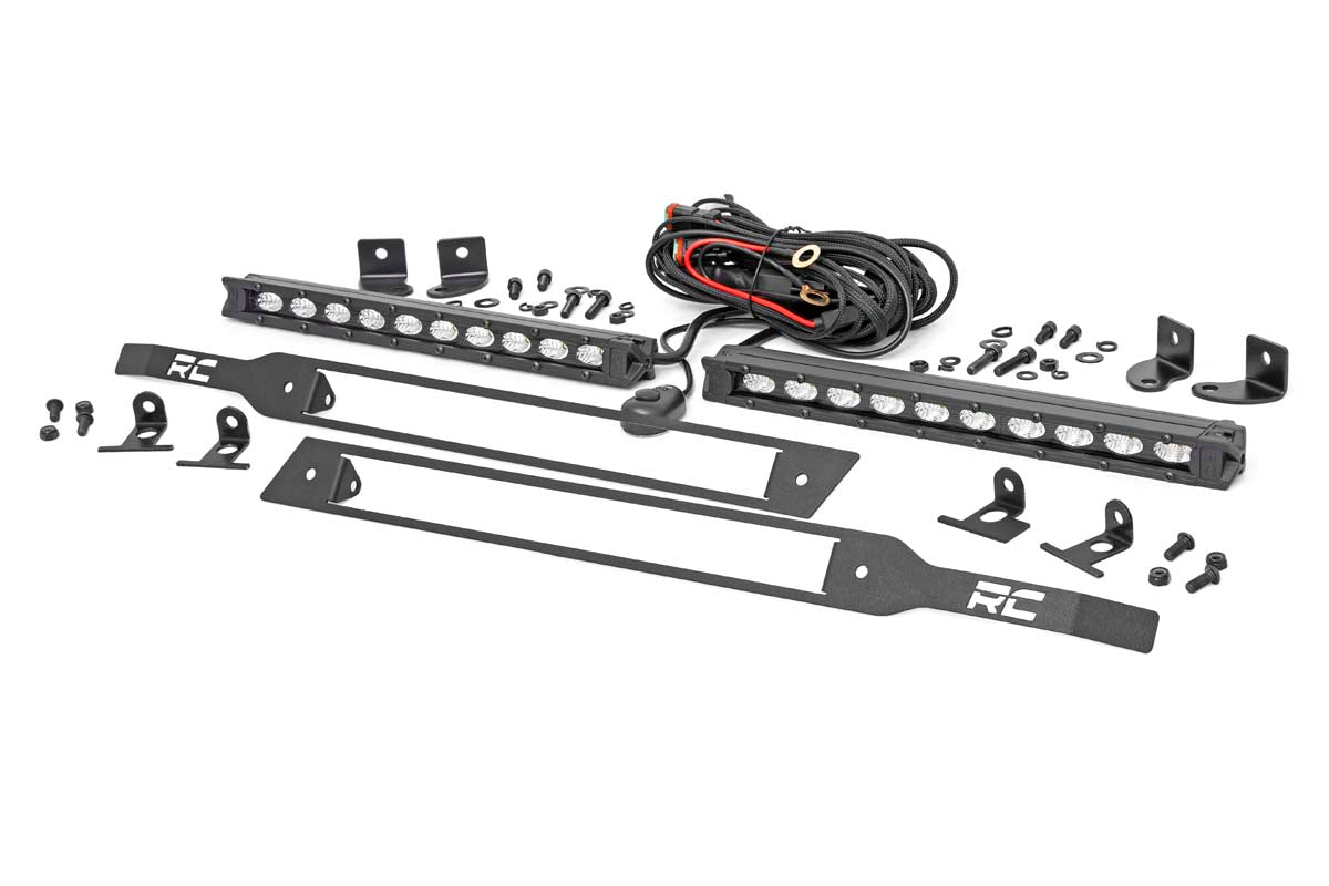 LED Light Kit | Grille Mount | 10" Black Slimline Pair | Chevy Silverado 1500 (19-22) - Off Road Canada