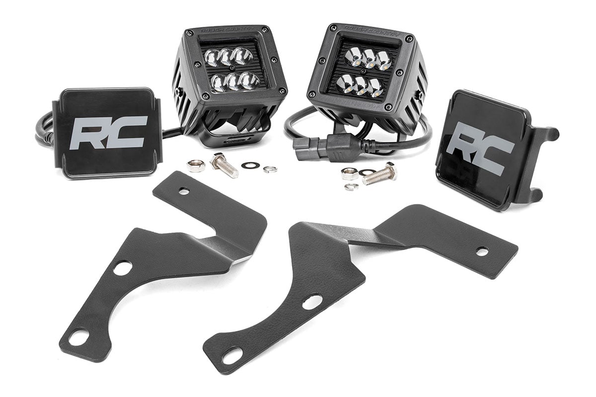 LED Light Kit | Ditch Mount | 2" Black Spot Pair | Toyota 4Runner (10-23) - Off Road Canada
