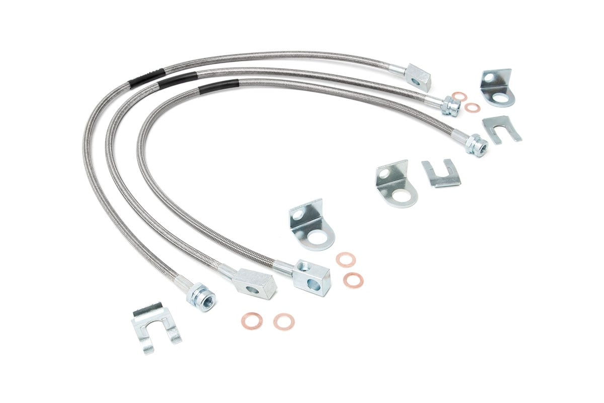 Jeep Front & Rear Stainless Steel Brake Lines | 4-6in Lifts (XJ/YJ/TJ) - Off Road Canada