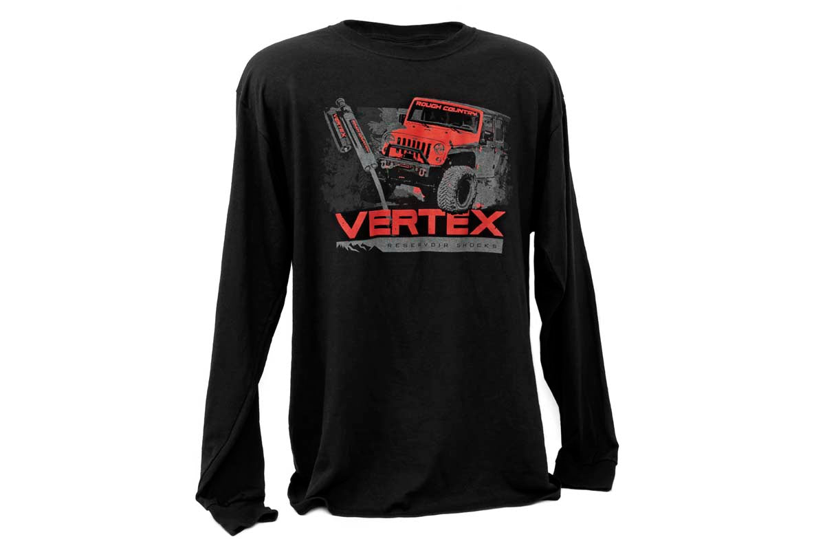 Rough Country T-Shirt | Long Sleeve | Vertex | Black | SM - Off Road Canada