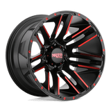 Moto Metal MO978 RAZOR SATIN  BLACK MACHINED RED TINT 20x10 6x135 Wheels | Offset: -24 | Backspace: 4.56 | Bore: 87.1