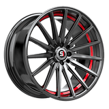 SPEC-1 RACING SP-69 Gloss Black / Red Under Cut 17x7.5 5x114.3 Wheels | Offset: 42 | Backspace: nan | Bore: nan