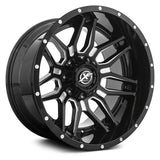 XF OFFROAD XF-222 Gloss Black Milled 20x10 5x139.7/5x150 Wheels | Offset: -12 | Backspace: 5.03 | Bore: 110.3