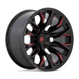 Fuel D823 GLOSS BLACK MILLED WITH CANDY RED 20x10 6x139.7 Wheels | Offset: -18 | Backspace: 4.79 | Bore: 106.1