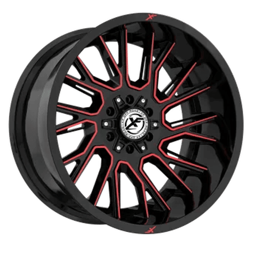 XF OFFROAD XF-230 Black Machined Red 20x9 6x135/6x139.7 Wheels | Offset: 12 | Backspace: nan | Bore: 106.4