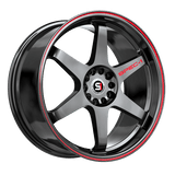 SPEC-1 RACING STP-33GBRL Gloss Black / Red Line 17x8 5x100/5x114.3 Wheels | Offset: 38 | Backspace: 6 | Bore: 73.1
