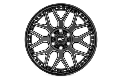 Rough Country 95 Series Wheel | Machined One-Piece | Gloss Black | 22x10 | 6x135 | -19mm