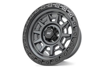 Rough Country 85 Series Wheel | Simulated Beadlock | Gunmetal Gray/Black | 17x9 | 5x4.5 | -12mm